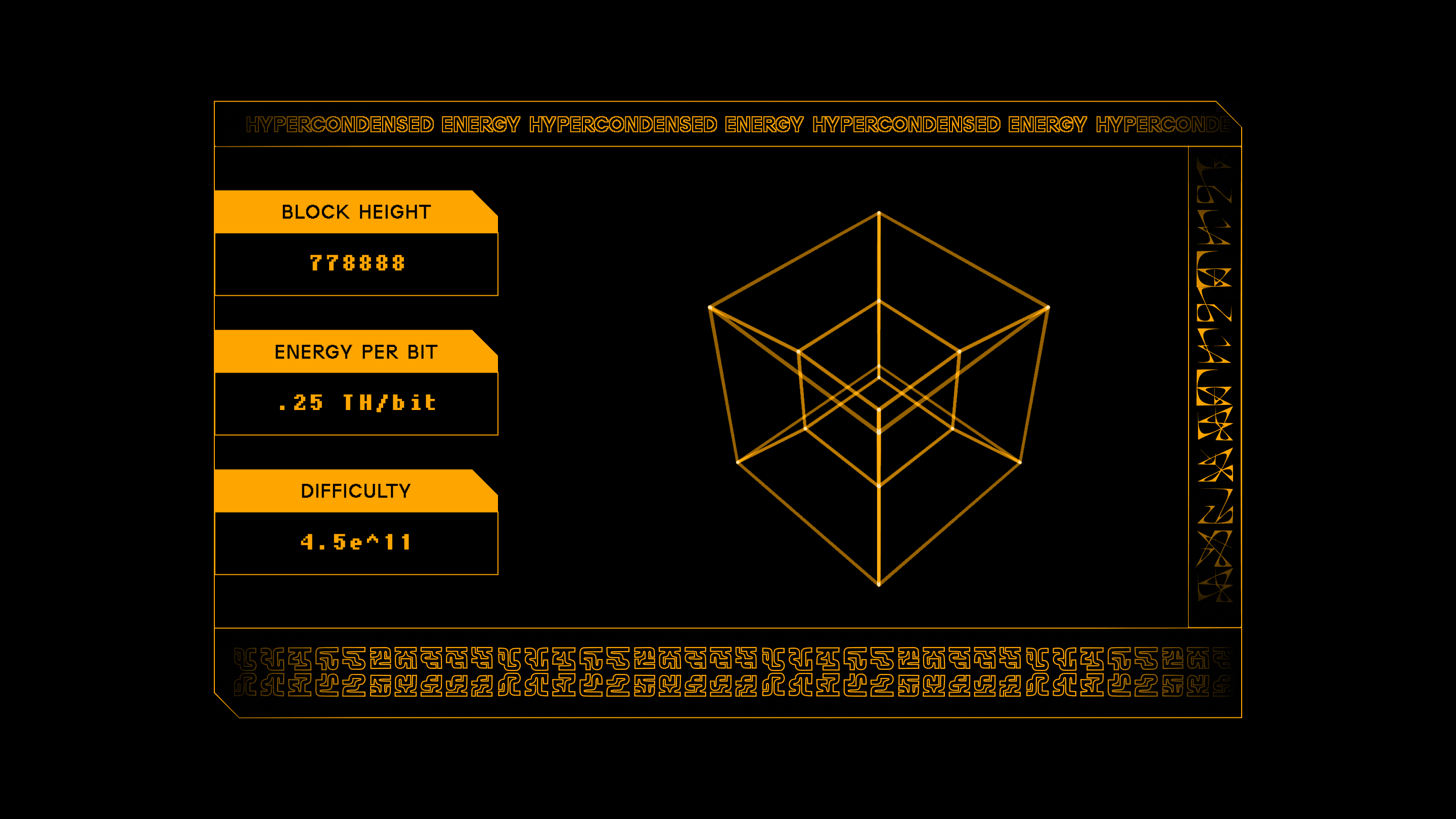 HUD display with block stats